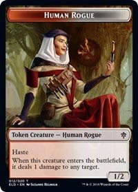 Human Rogue // Food (15) Double-Sided Token [Throne of Eldraine Tokens] | Game Master's Emporium (The New GME)