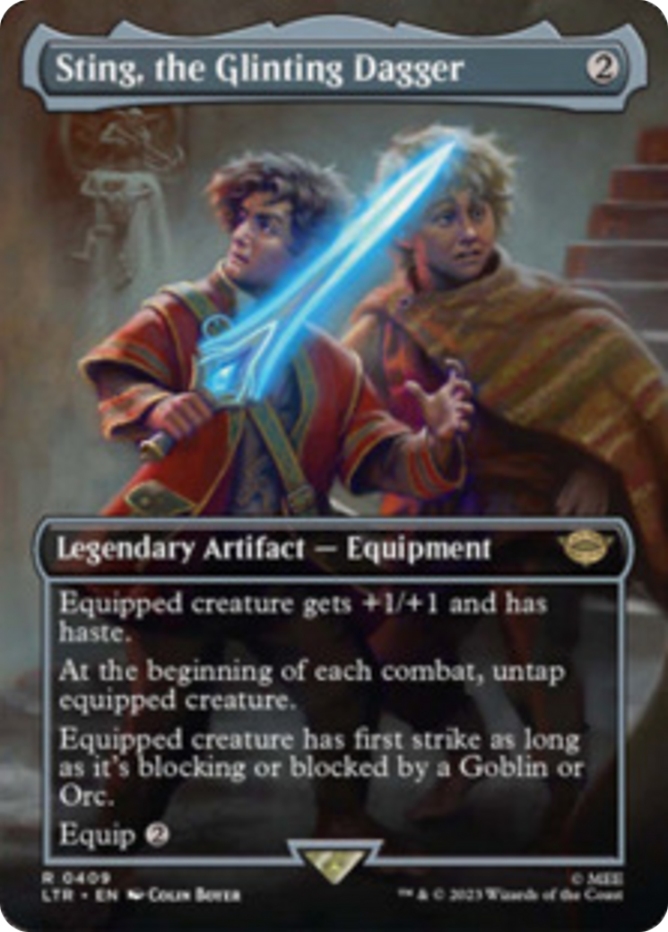 Sting, the Glinting Dagger (Borderless Alternate Art) [The Lord of the Rings: Tales of Middle-Earth] | Game Master's Emporium (The New GME)
