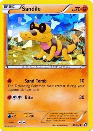 Sandile (63/114) (Cracked Ice Holo) [Black & White: Base Set] | Game Master's Emporium (The New GME)