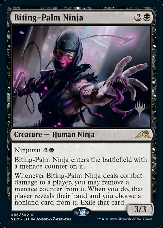 Biting-Palm Ninja (Promo Pack) [Kamigawa: Neon Dynasty Promos] | Game Master's Emporium (The New GME)