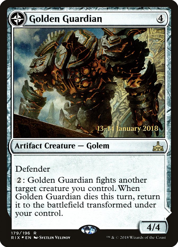 Golden Guardian // Gold-Forge Garrison [Rivals of Ixalan Prerelease Promos] | Game Master's Emporium (The New GME)