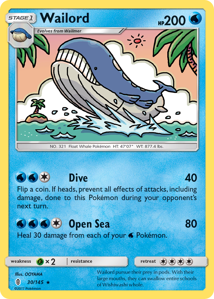 Wailord (30/145) [Sun & Moon: Guardians Rising] | Game Master's Emporium (The New GME)