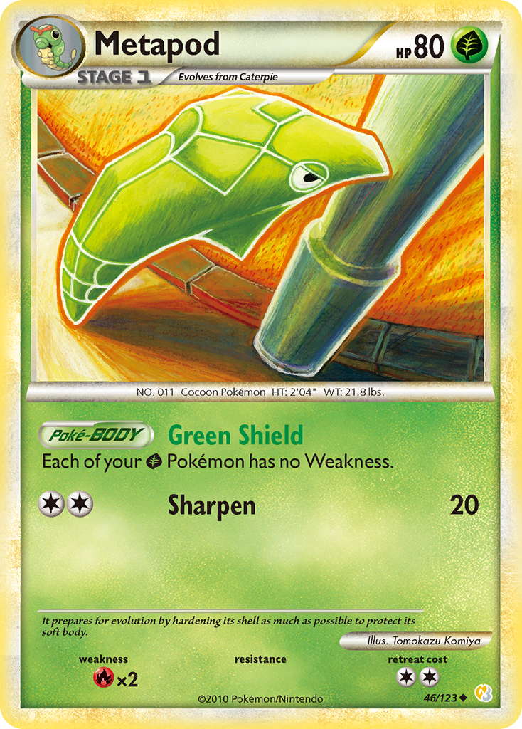 Metapod (46/123) [HeartGold & SoulSilver: Base Set] | Game Master's Emporium (The New GME)