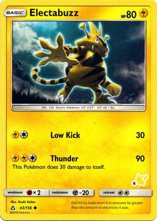 Electabuzz (43/156) (Pikachu Stamp #6) [Battle Academy 2020] | Game Master's Emporium (The New GME)