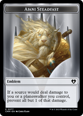 Ajani Steadfast Emblem // Wizard Double-Sided Token [Commander Masters Tokens] | Game Master's Emporium (The New GME)