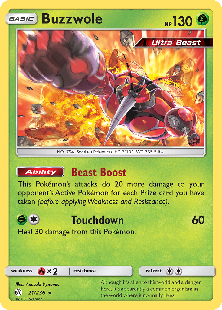 Buzzwole (21/236) [Sun & Moon: Cosmic Eclipse] | Game Master's Emporium (The New GME)