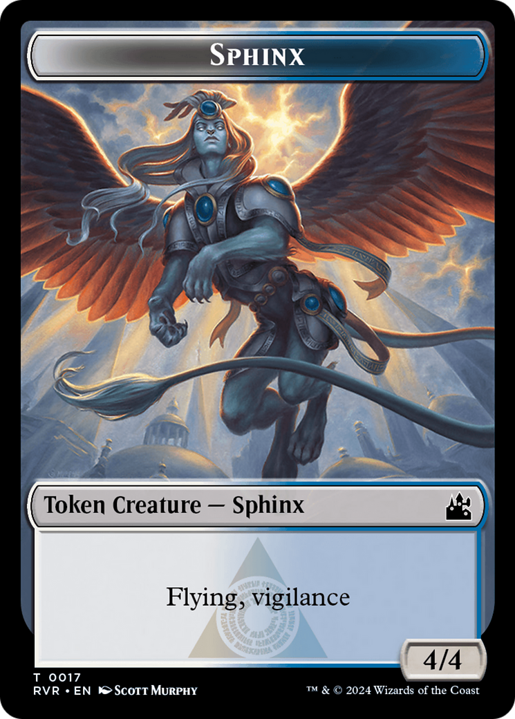 Spirit (0018) // Sphinx Double-Sided Token [Ravnica Remastered Tokens] | Game Master's Emporium (The New GME)