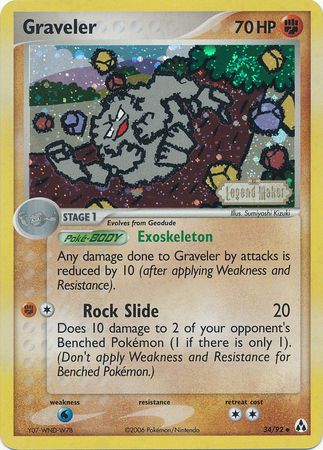 Graveler (34/92) (Stamped) [EX: Legend Maker] | Game Master's Emporium (The New GME)