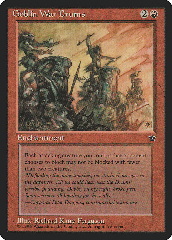 Goblin War Drums (Richard Kane Ferguson) [Fallen Empires] | Game Master's Emporium (The New GME)