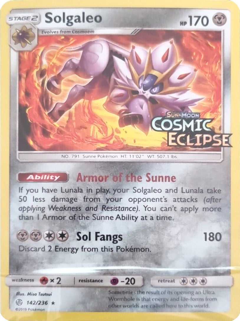 Solgaleo (142/236) (Cosmic Eclipse Stamped) [Sun & Moon: Cosmic Eclipse] | Game Master's Emporium (The New GME)
