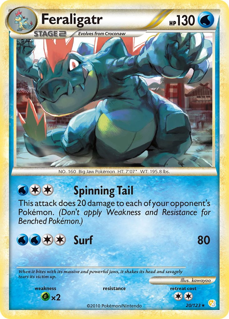 Feraligatr (20/123) (Theme Deck Exclusive) [HeartGold & SoulSilver: Base Set] | Game Master's Emporium (The New GME)