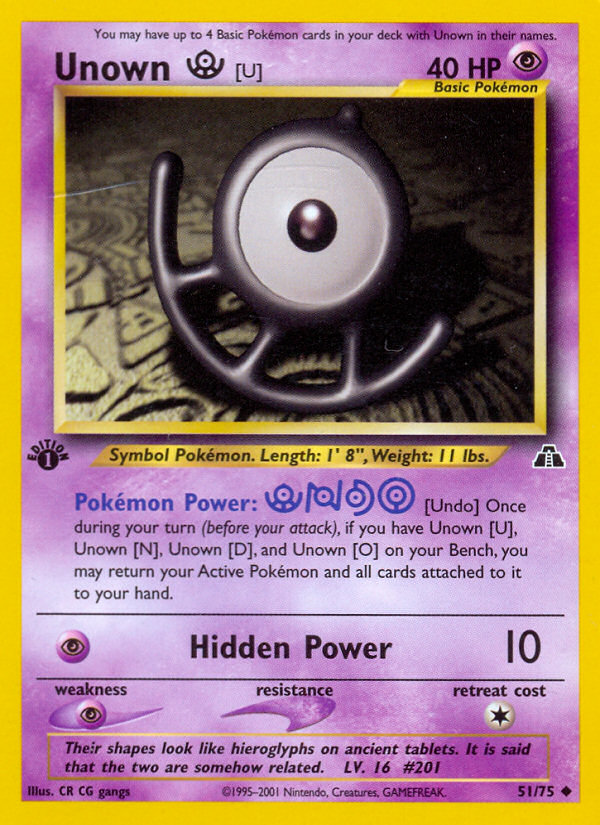 Unown [U] (51/75) [Neo Discovery 1st Edition] | Game Master's Emporium (The New GME)