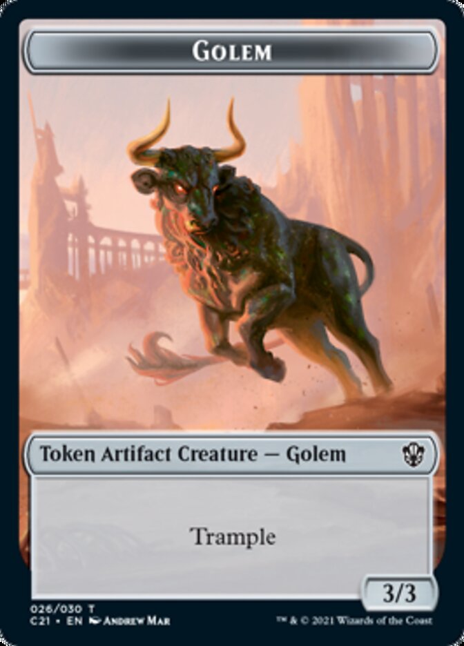 Golem (026) // Thopter Double-Sided Token [Commander 2021 Tokens] | Game Master's Emporium (The New GME)