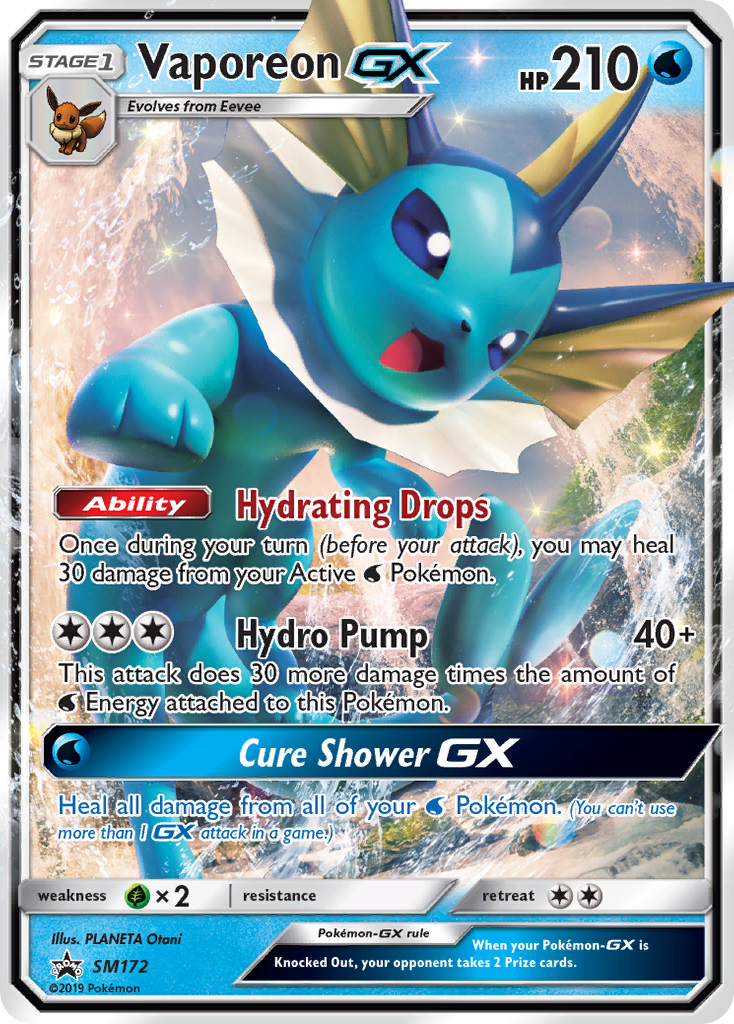 Vaporeon GX (SM172) [Sun & Moon: Black Star Promos] | Game Master's Emporium (The New GME)