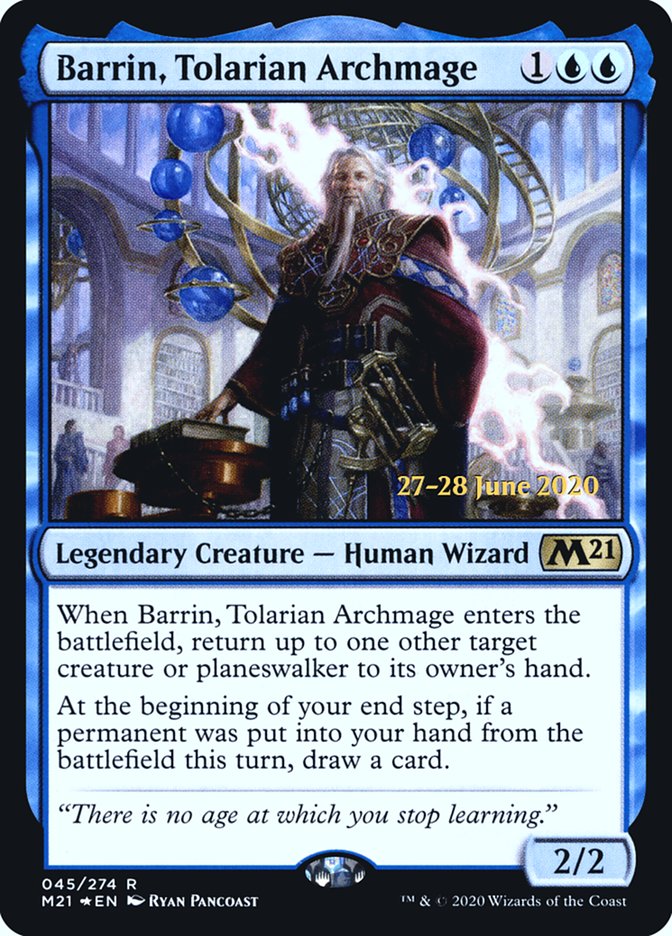 Barrin, Tolarian Archmage [Core Set 2021 Prerelease Promos] | Game Master's Emporium (The New GME)