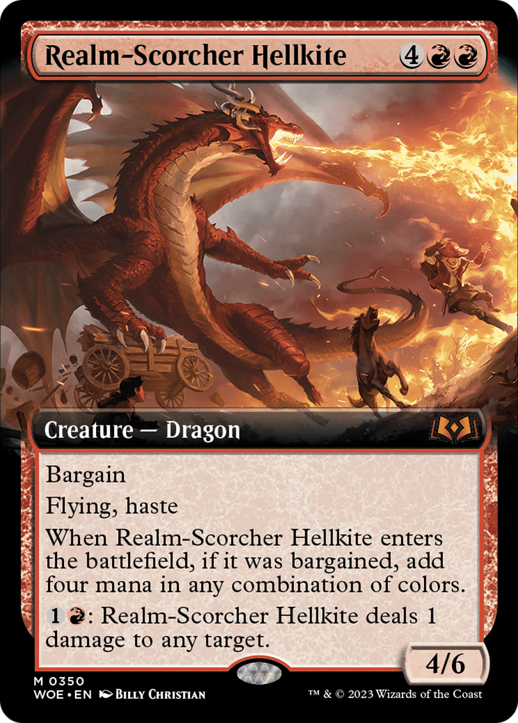 Realm-Scorcher Hellkite (Extended Art) [Wilds of Eldraine] | Game Master's Emporium (The New GME)