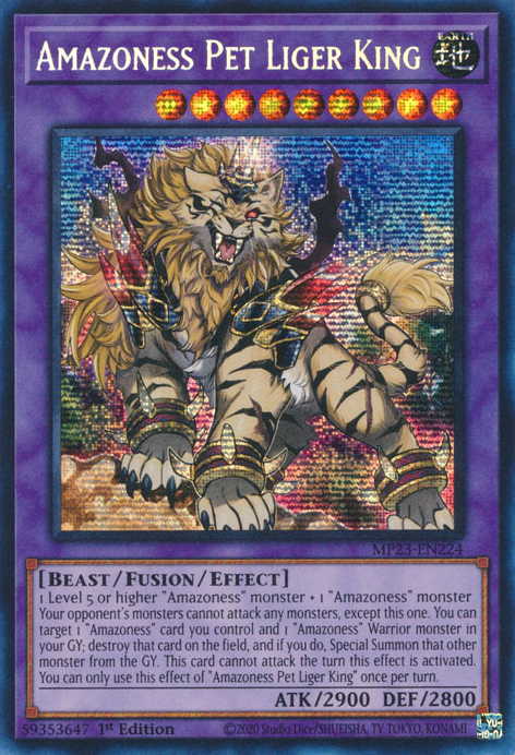 Amazoness Pet Liger King [MP23-EN224] Prismatic Secret Rare | Game Master's Emporium (The New GME)