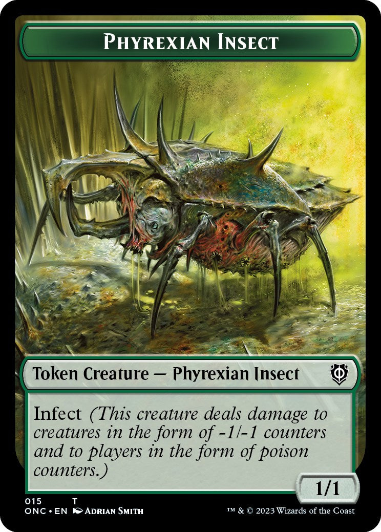 Phyrexian Wurm // Phyrexian Insect Double-Sided Token [Phyrexia: All Will Be One Commander Tokens] | Game Master's Emporium (The New GME)