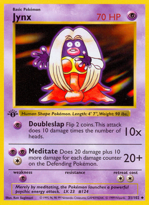 Jynx (31/102) (Shadowless) [Base Set 1st Edition] | Game Master's Emporium (The New GME)
