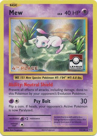 Mew (53/108) (League Promo 4th Place) [XY: Evolutions] | Game Master's Emporium (The New GME)