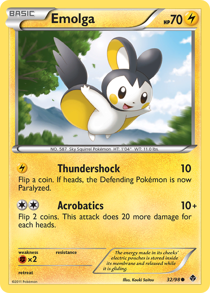 Emolga (32/98) [Black & White: Emerging Powers] | Game Master's Emporium (The New GME)