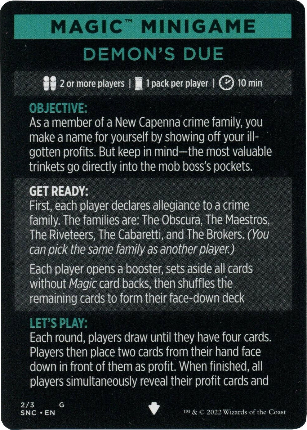 Demon's Due (Magic Minigame) [Streets of New Capenna Minigame] | Game Master's Emporium (The New GME)