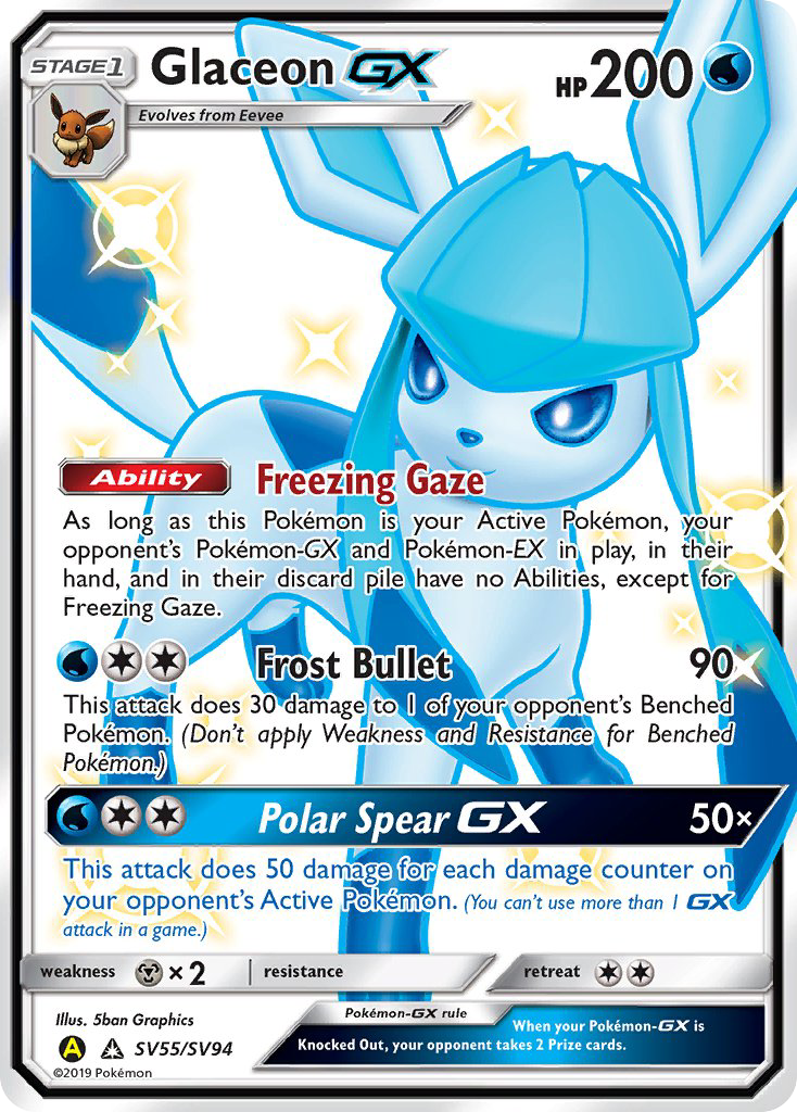 Glaceon GX (SV55/SV94) [Sun & Moon: Hidden Fates - Shiny Vault] | Game Master's Emporium (The New GME)