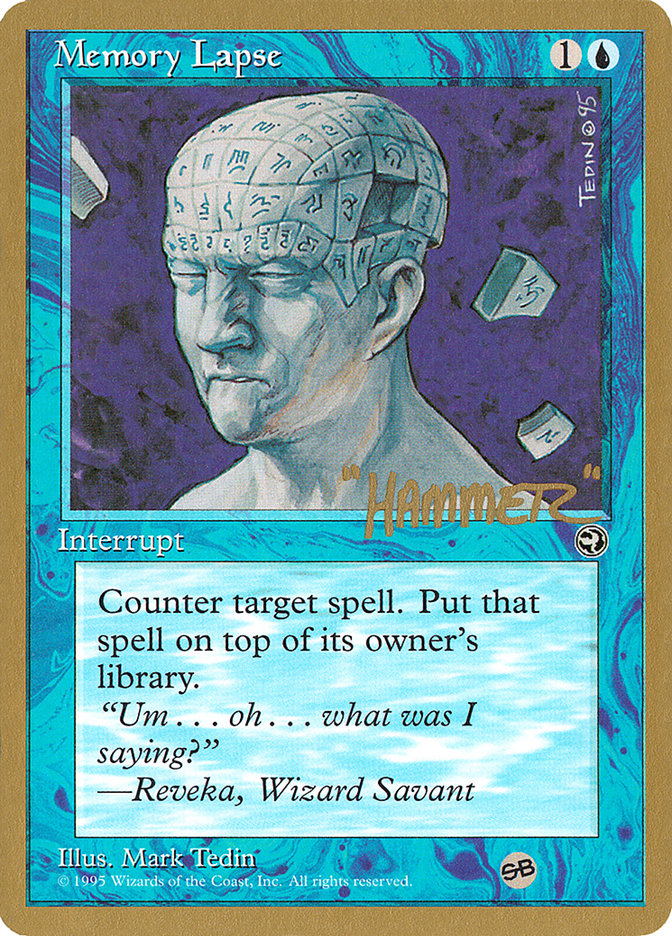 Memory Lapse (Runes) (Shawn "Hammer" Regnier) (SB) [Pro Tour Collector Set] | Game Master's Emporium (The New GME)