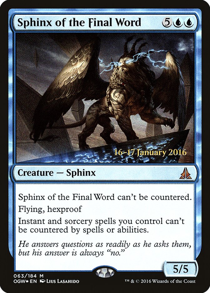 Sphinx of the Final Word [Oath of the Gatewatch Prerelease Promos] | Game Master's Emporium (The New GME)