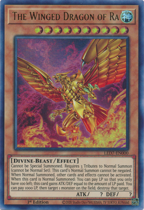 The Winged Dragon of Ra (Alternate Art) [LED7-EN000] Ultra Rare | Game Master's Emporium (The New GME)