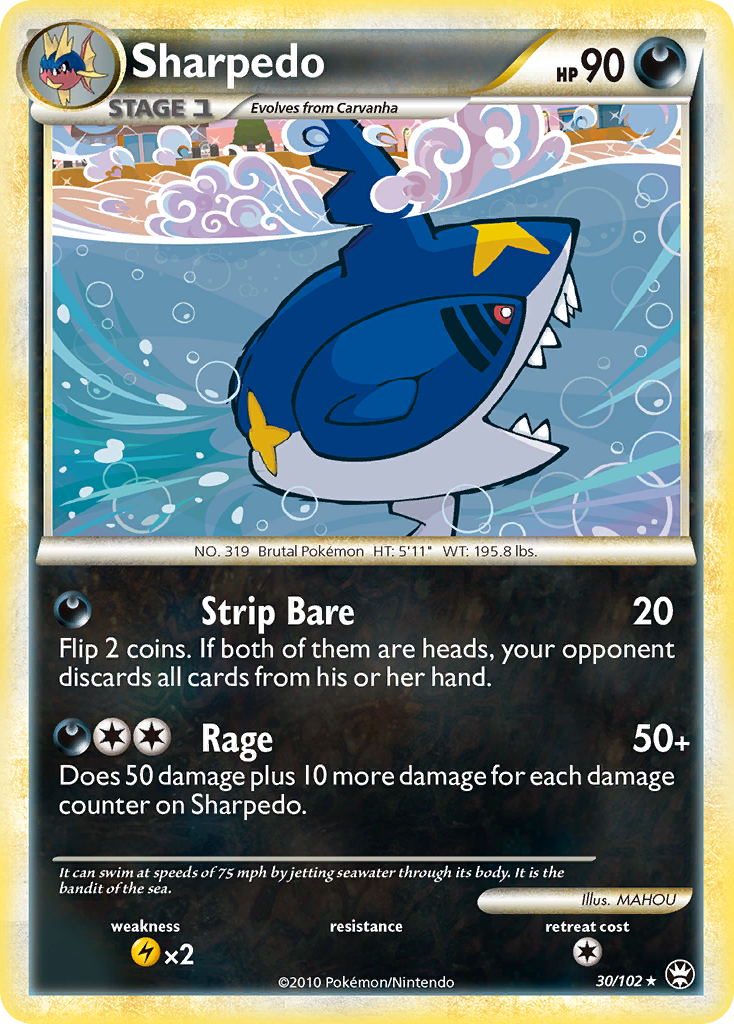 Sharpedo (30/102) [HeartGold & SoulSilver: Triumphant] | Game Master's Emporium (The New GME)