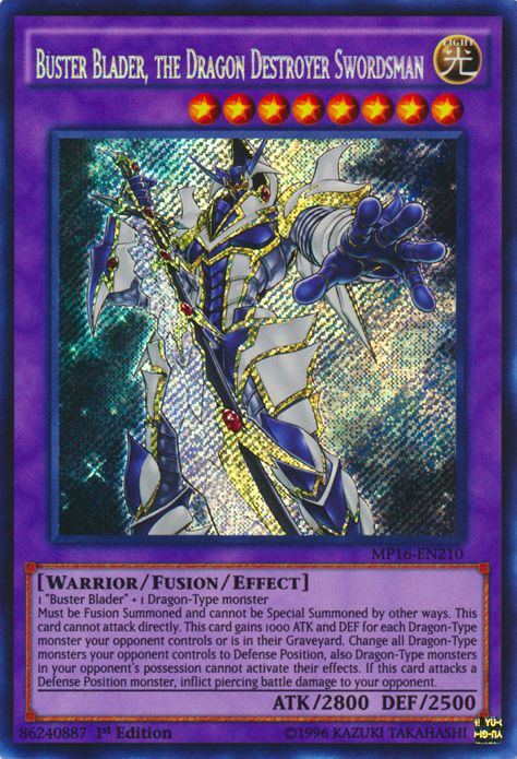 Buster Blader, the Dragon Destroyer Swordsman [MP16-EN210] Secret Rare | Game Master's Emporium (The New GME)