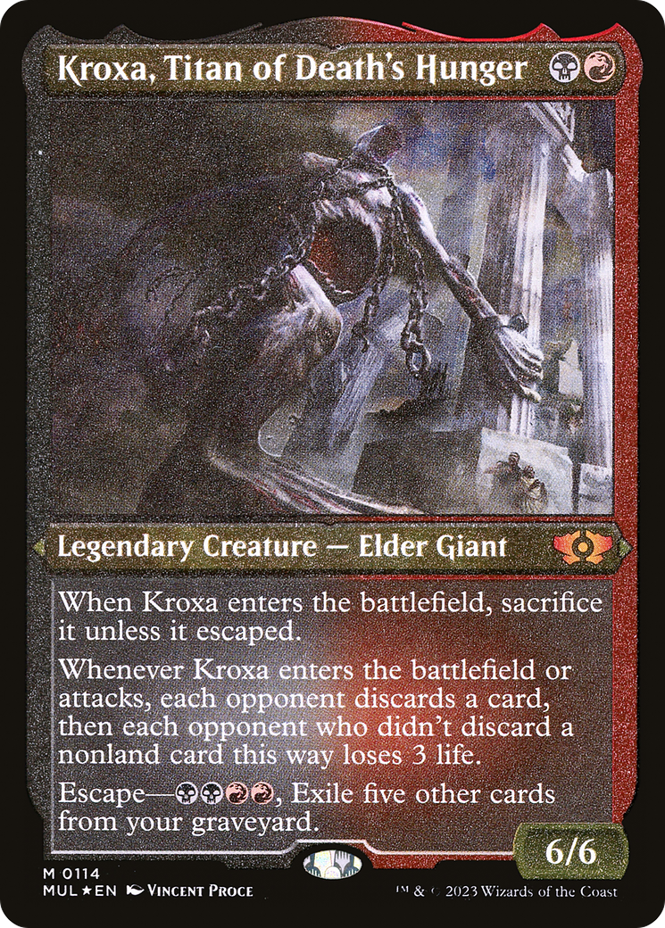 Kroxa, Titan of Death's Hunger (Foil Etched) [Multiverse Legends] | Game Master's Emporium (The New GME)