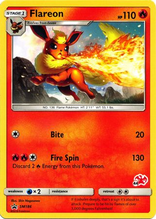 Flareon (SM186) (Charizard Stamp #44) [Battle Academy 2020] | Game Master's Emporium (The New GME)