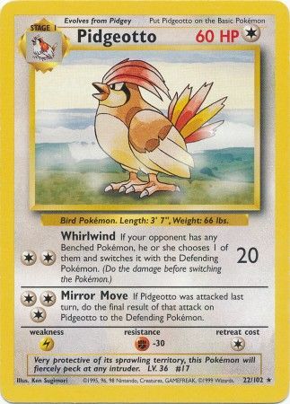 Pidgeotto (22/102) [Base Set Unlimited] | Game Master's Emporium (The New GME)