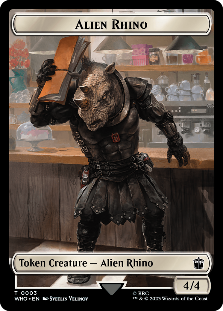 Alien Rhino // Alien Salamander Double-Sided Token (Surge Foil) [Doctor Who Tokens] | Game Master's Emporium (The New GME)