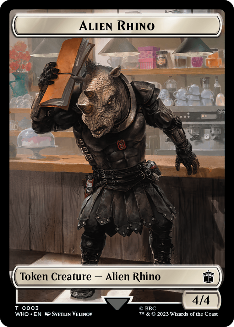 Alien Rhino // Mutant Double-Sided Token [Doctor Who Tokens] | Game Master's Emporium (The New GME)