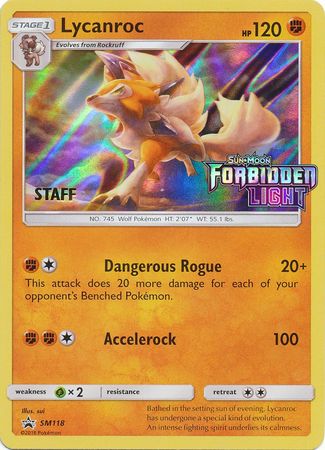 Lycanroc (SM118) (Staff Prerelease Promo) [Sun & Moon: Black Star Promos] | Game Master's Emporium (The New GME)