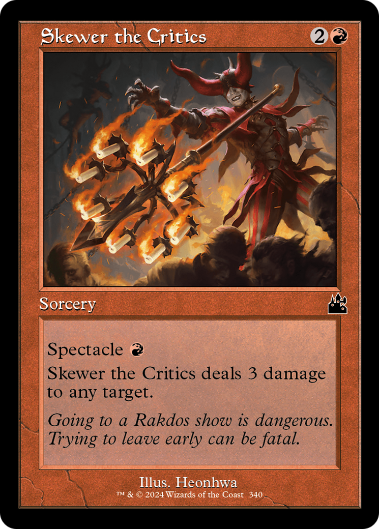 Skewer the Critics (Retro Frame) [Ravnica Remastered] | Game Master's Emporium (The New GME)