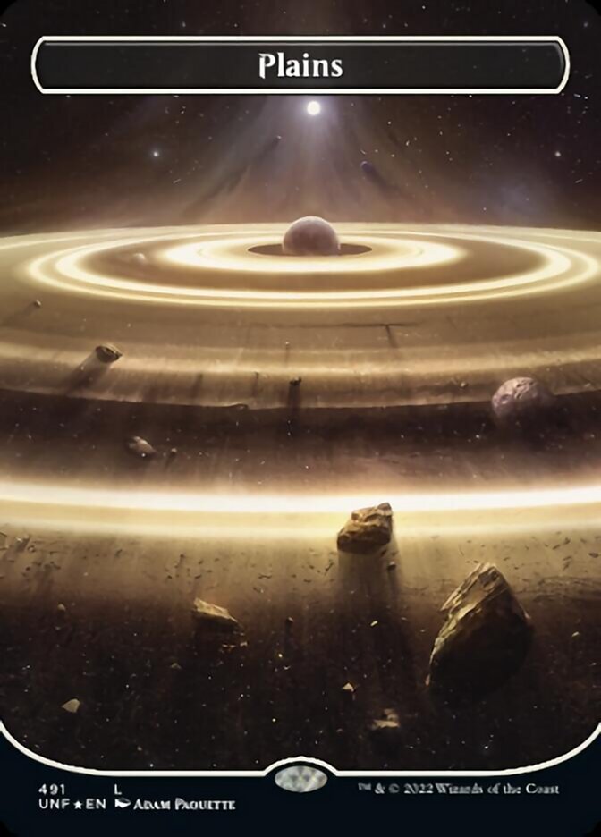 Plains (491) (Orbital Space-ic Land) (Galaxy Foil) [Unfinity] | Game Master's Emporium (The New GME)