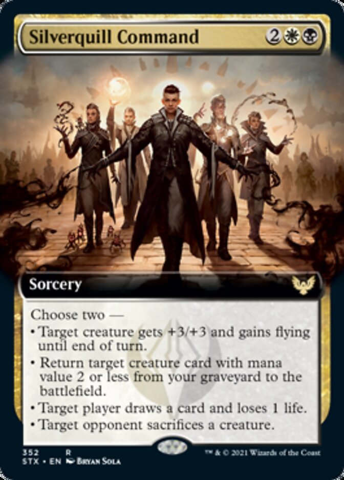 Silverquill Command (Extended Art) [Strixhaven: School of Mages] | Game Master's Emporium (The New GME)