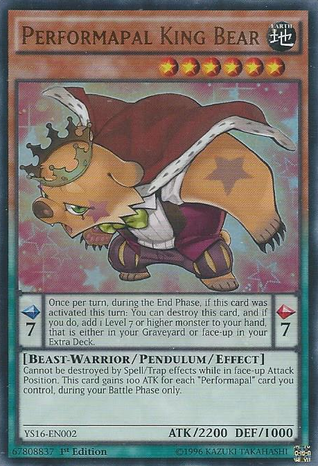 Performapal King Bear [YS16-EN002] Ultra Rare | Game Master's Emporium (The New GME)