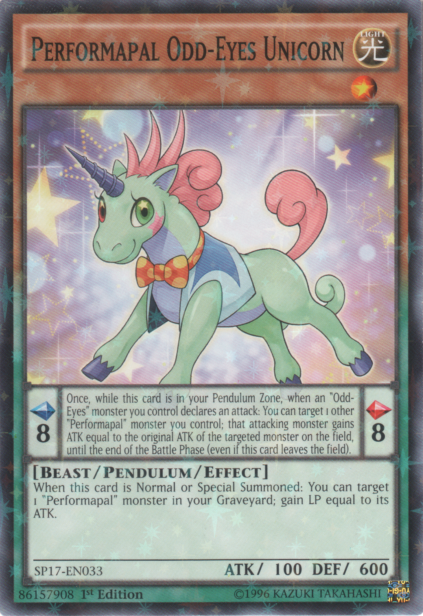 Performapal Odd-Eyes Unicorn [SP17-EN033] Starfoil Rare | Game Master's Emporium (The New GME)
