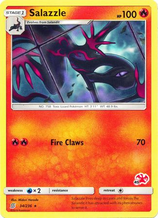 Salazzle (34/236) (Charizard Stamp #49) [Battle Academy 2020] | Game Master's Emporium (The New GME)