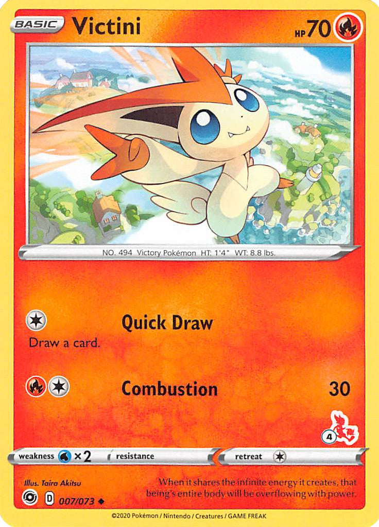 Victini (007/073) (Cinderace Stamp #4) [Battle Academy 2022] | Game Master's Emporium (The New GME)