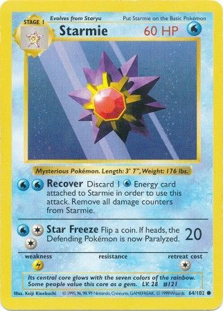 Starmie (64/102) [Base Set Shadowless Unlimited] | Game Master's Emporium (The New GME)