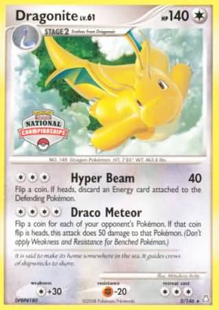 Dragonite (2/146) (National Championship) [Diamond & Pearl: Legends Awakened] | Game Master's Emporium (The New GME)