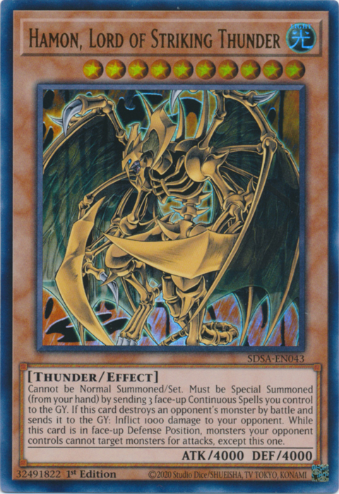 Hamon, Lord of Striking Thunder [SDSA-EN043] Ultra Rare | Game Master's Emporium (The New GME)