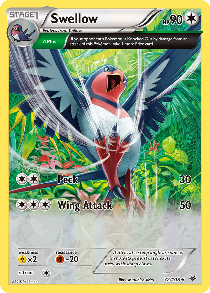 Swellow (72/108) [XY: Roaring Skies] | Game Master's Emporium (The New GME)