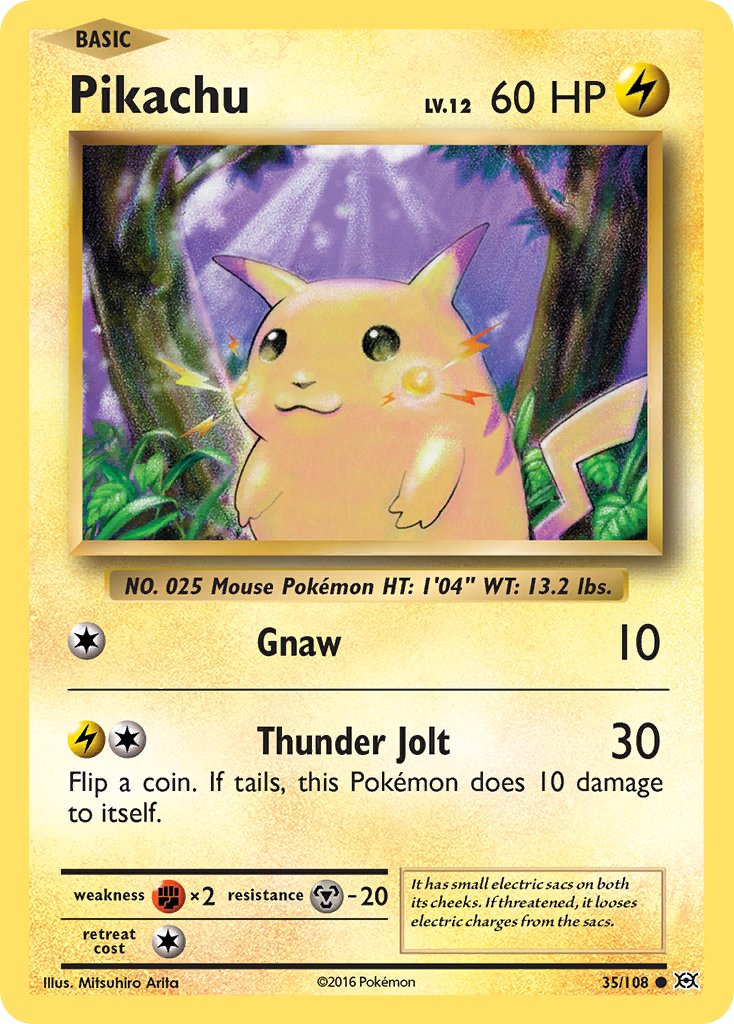 Pikachu (35/108) (Theme Deck Exclusive) (Cracked Ice Holo) [XY: Evolutions] | Game Master's Emporium (The New GME)